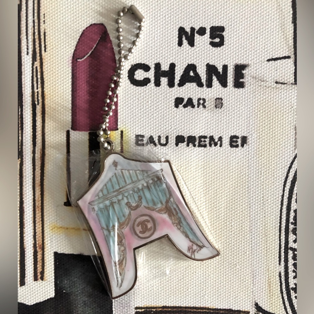 Authentic CHANEL Keychain/Bag Charm Rare Curtain 2012 Christmas Ltd Edition NEW